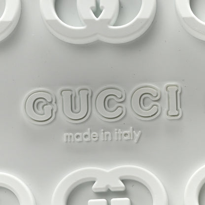 GUCCI Soft Rubber Horsebit Touch Womens Strapped Sandals 36 Great White