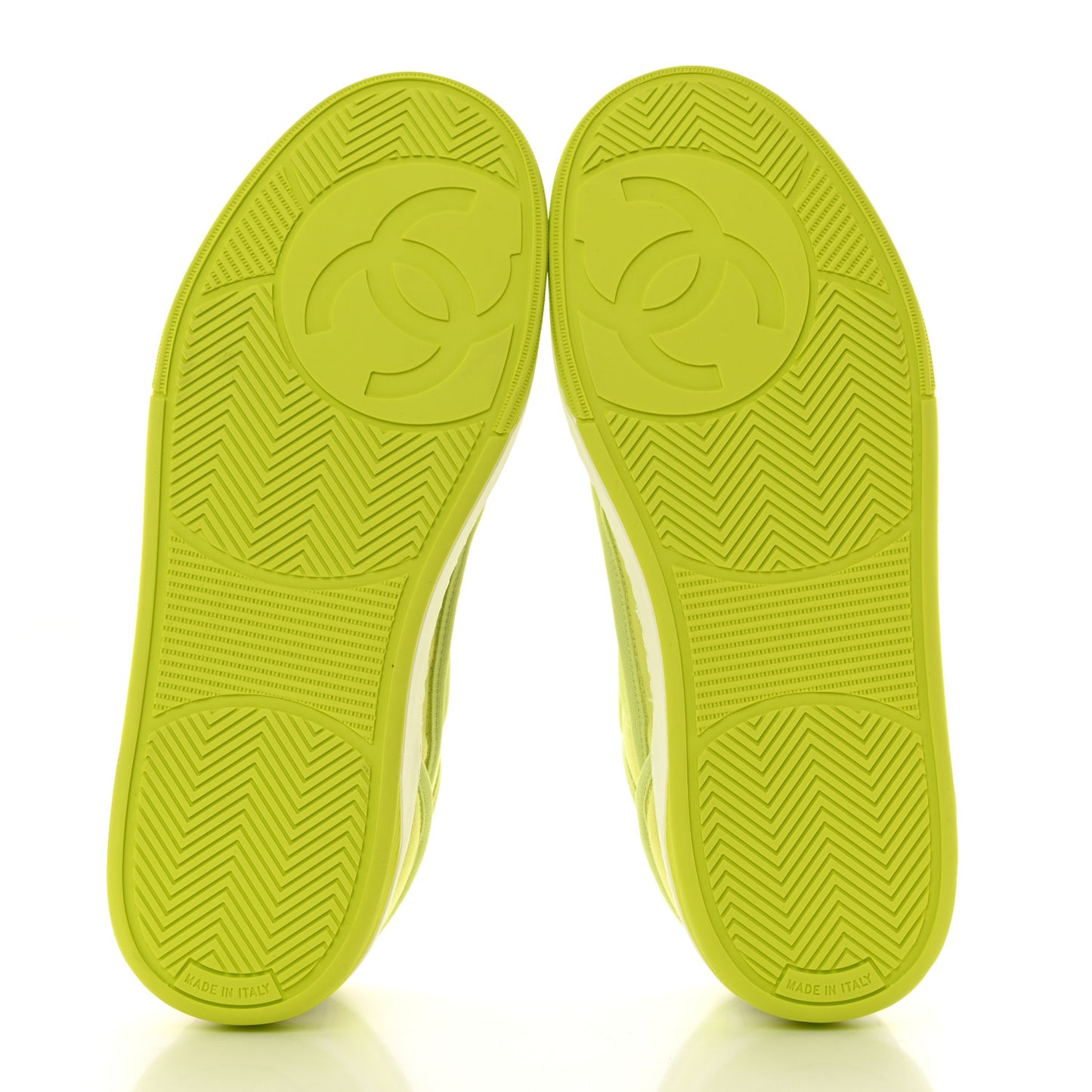 CHANEL Fabric Womens Logo Sneakers 40 Green