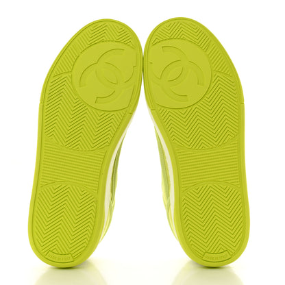 CHANEL Fabric Womens Logo Sneakers 40 Green