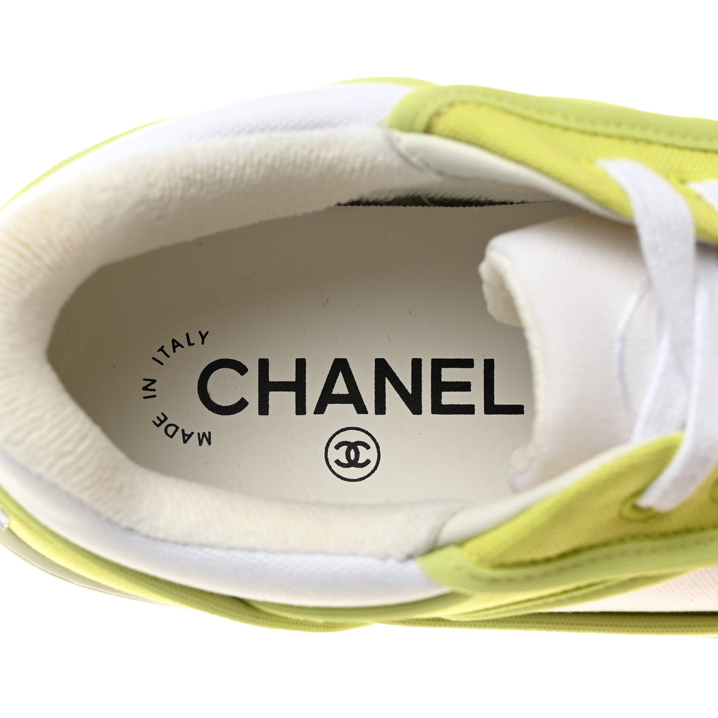 CHANEL Fabric Womens Logo Sneakers 40 Green