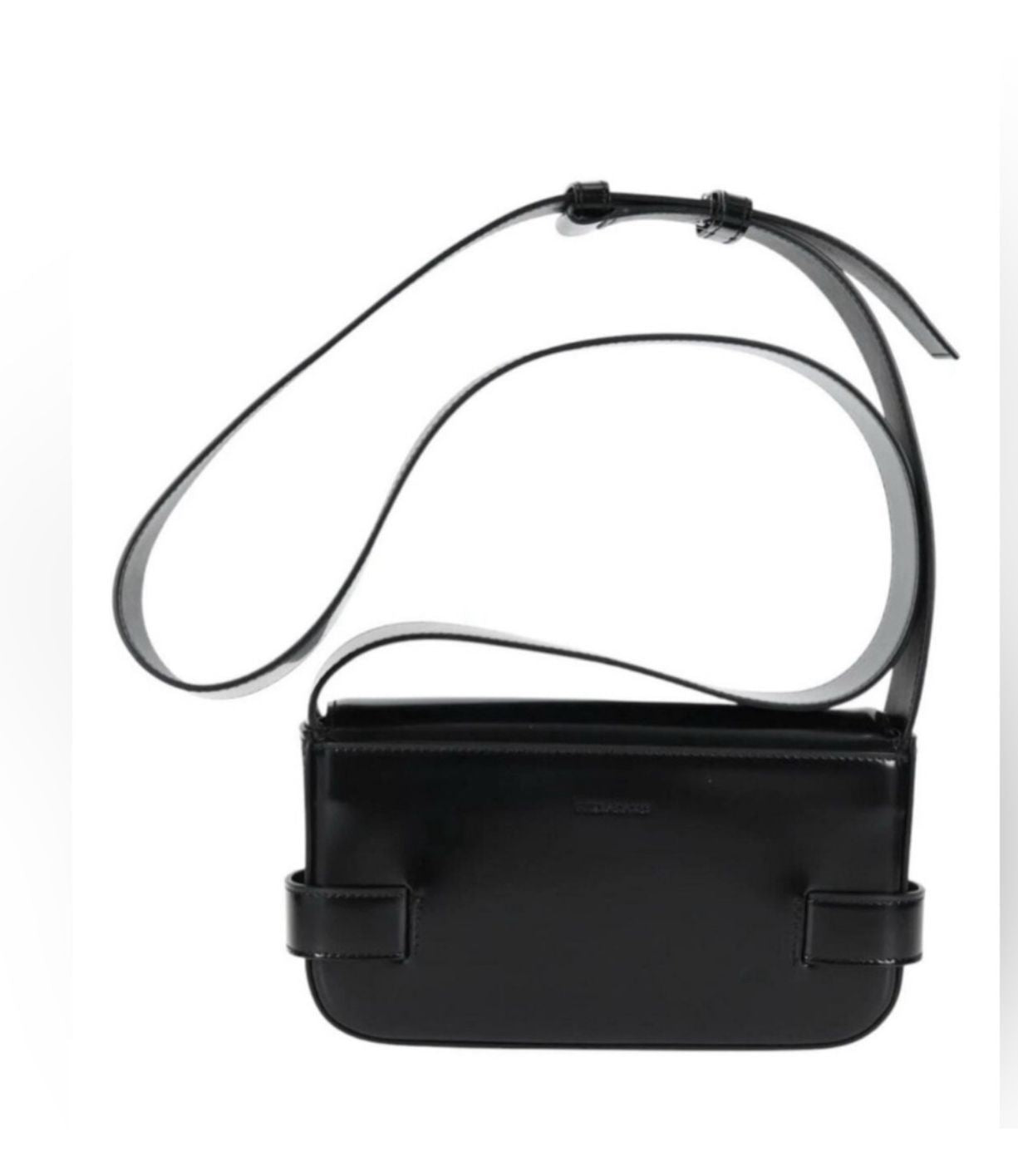 SALVATORE FERRAGAMO Gancini Sholder Bag Patent Leather Black