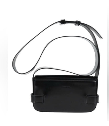 SALVATORE FERRAGAMO Gancini Sholder Bag Patent Leather Black