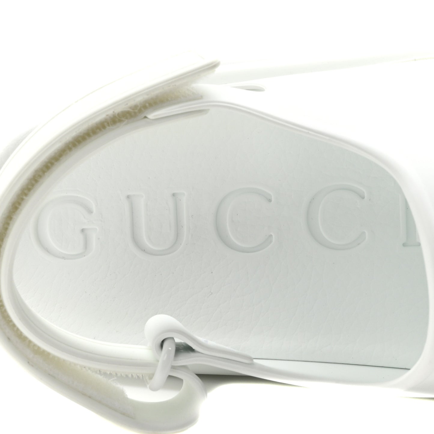 GUCCI Soft Rubber Horsebit Touch Womens Strapped Sandals 36 Great White