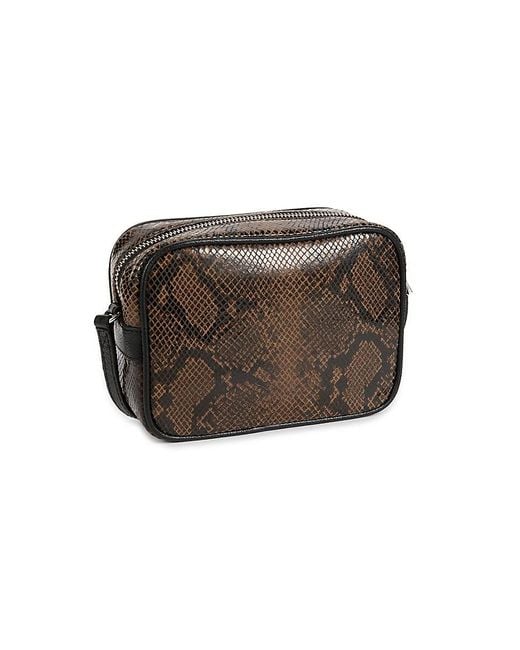 ZADIG & VOLTAIRE Small Python Embossed Leather Boxy Shoulder Bag