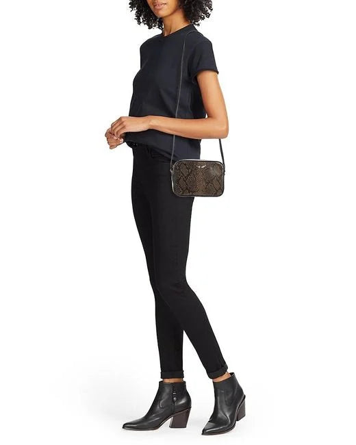 ZADIG & VOLTAIRE Small Python Embossed Leather Boxy Shoulder Bag