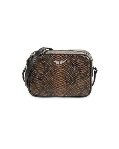 ZADIG & VOLTAIRE Small Python Embossed Leather Boxy Shoulder Bag